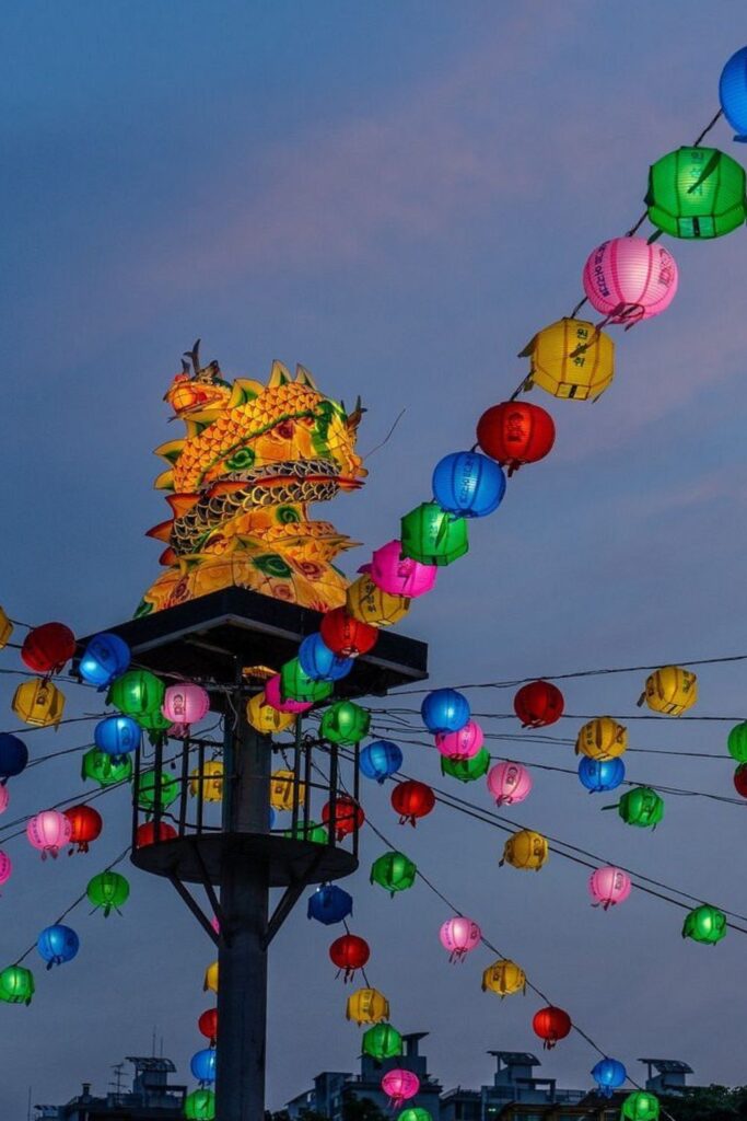 Colourful lantern at Bongeunsa Temple a Buddhist temple in Seoul near COEX mall. Shared in this ultimate guide to travelling in South Korea.